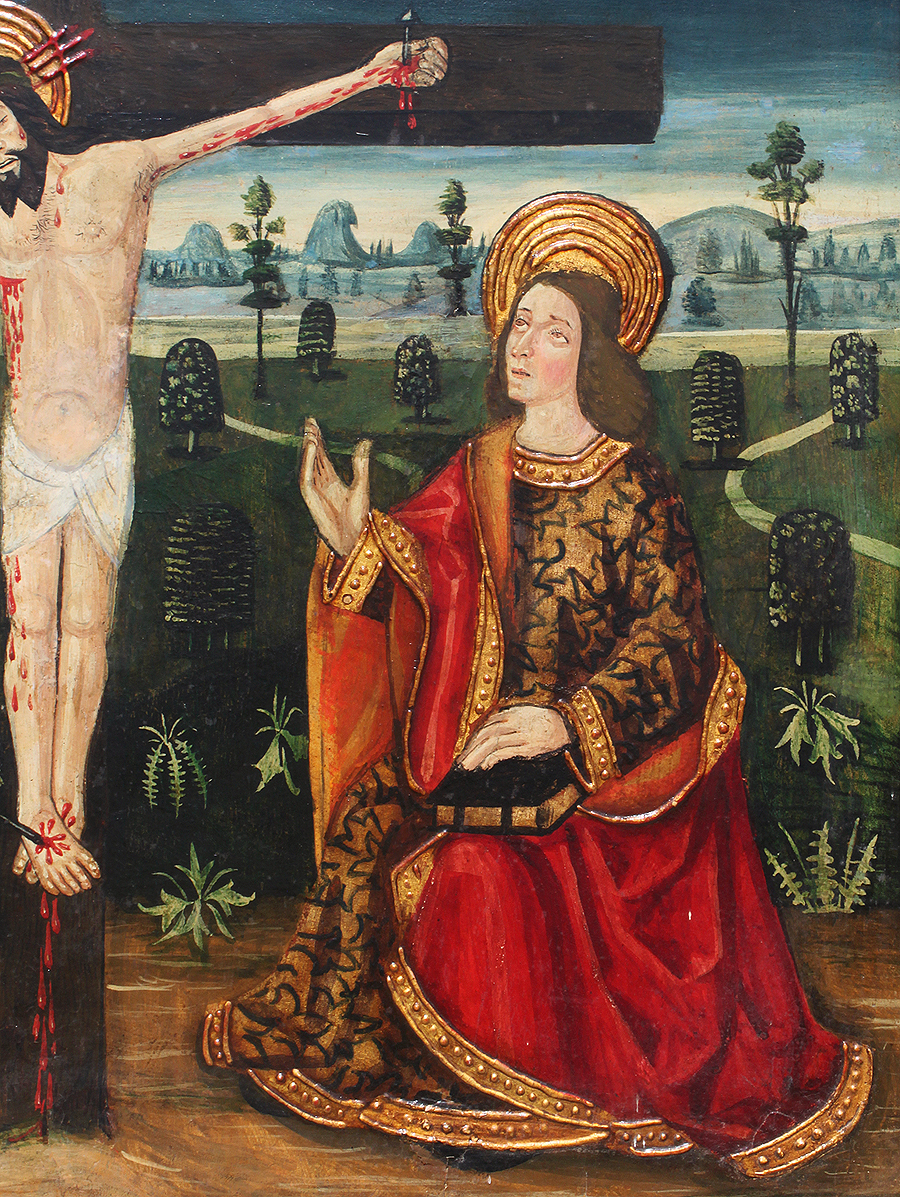 An Hispano-Portuguese 19th Century Oil on Board Depiction of "The