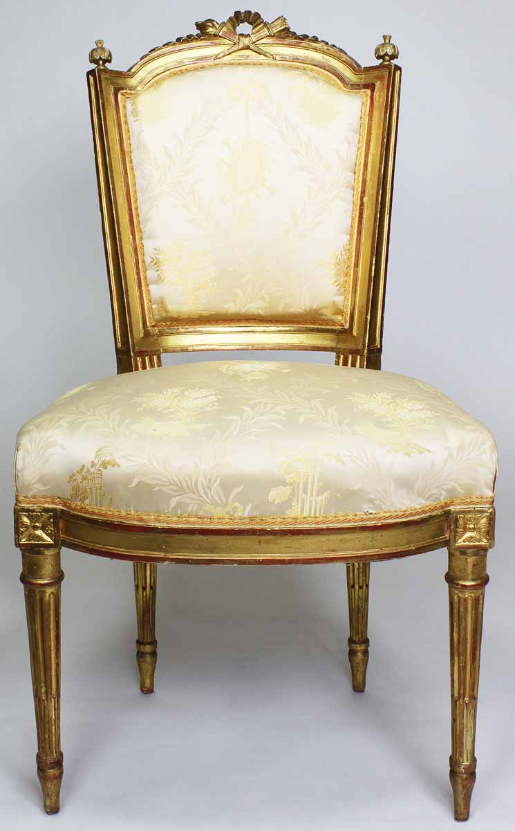 Pair of French 19th Century Louis XV Style Gilt Wood Carved Boudoir ...