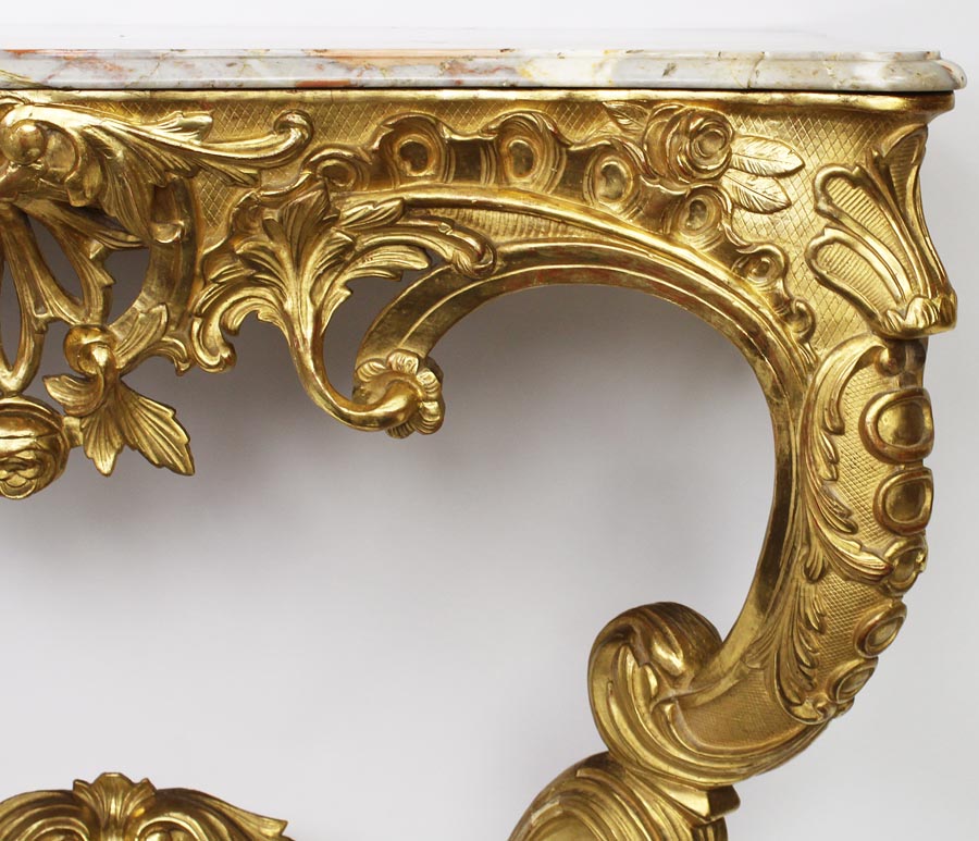 A Fine French 19th Century Louis XV Style Giltwood and Gesso Carved ...